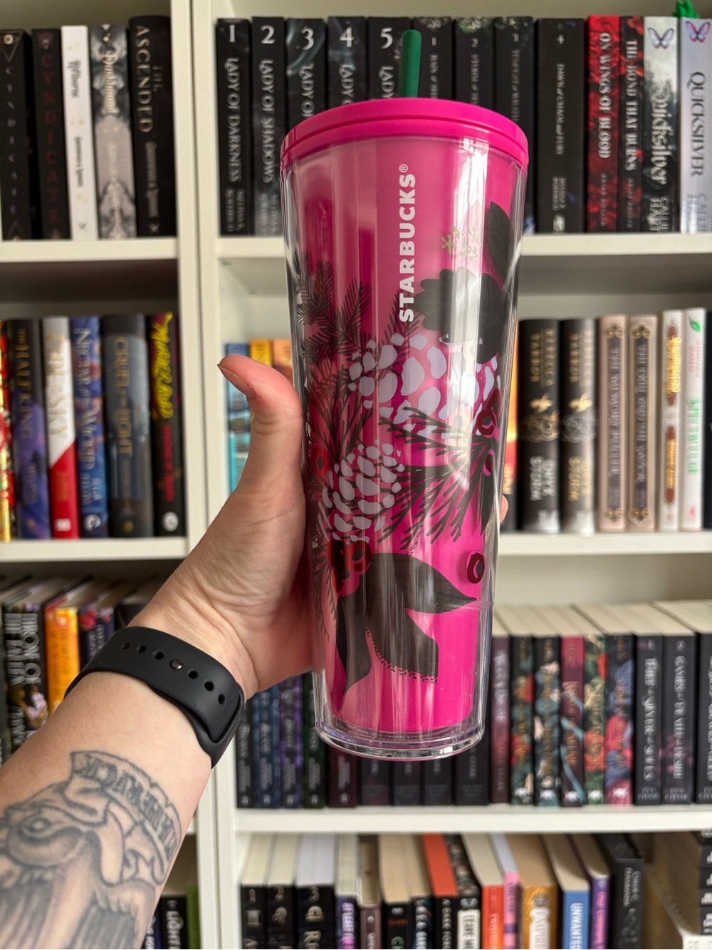 Starbucks Pink Floral Cold Cup Tumbler 24oz w/ Straw – HTF Color